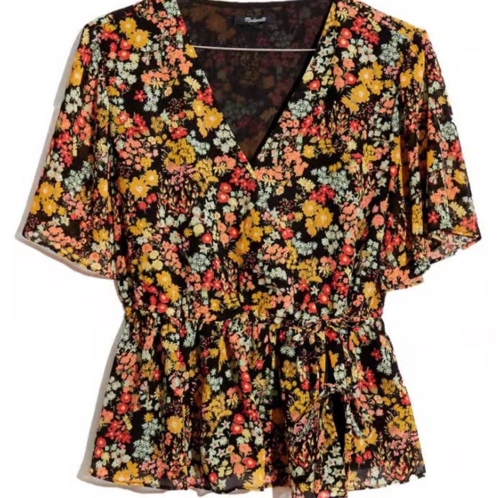 Madewell floral peplum blouse